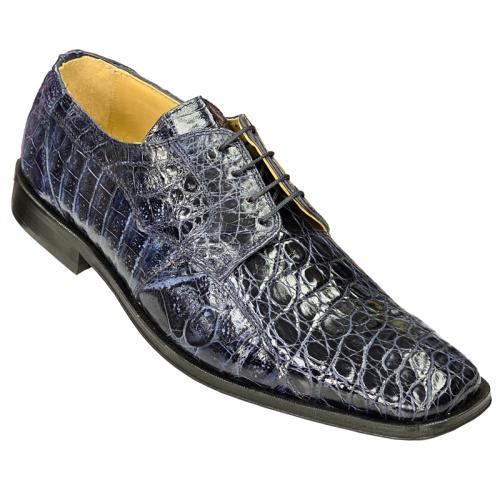David Eden "Perry" Navy Genuine All-Over Crocodile Shoes
